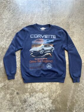 Chevrolet Corvette C3 Stingray Graphic Sweatshirt Men’s Medium Blue